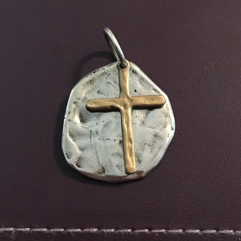 Grace & Heart Sterling & Brass Cross Charm